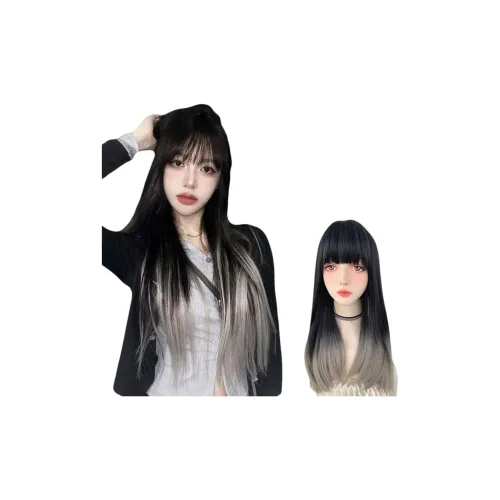 YOUXI Волосы Парики Коричнево-черный Градиент Серый