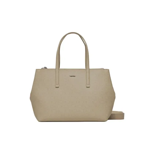 CALVIN KLEIN Полиэстер Тоут Сумка Сумка для покупок Сумка через плечо Сумка Женская Бежевая Коричневая