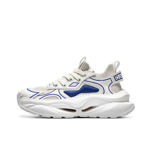 NAUTICA Противоскользящие и износостойкие визуально увеличивают рост Низкие топовые кроссовки с толстой подошвой Мужские Белый и Синий