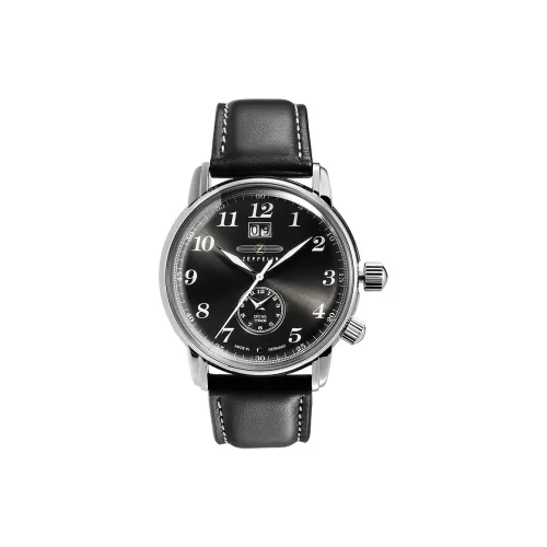 ZEPPELIN Piaget Collection Кварцевый механизм Мужские часы Часы Черный циферблат Кожаный ремешок