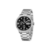 Белый корпус, черный циферблат, серебряный стальной браслет - см-YBYS