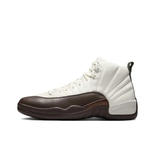 SoleFly x Jordan Air Jordan 12 Slip-resistant MID Top Vintage Basketball Shoes Men's White Black