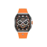 Белая сталь, черный bezel, оранжевый ремешок