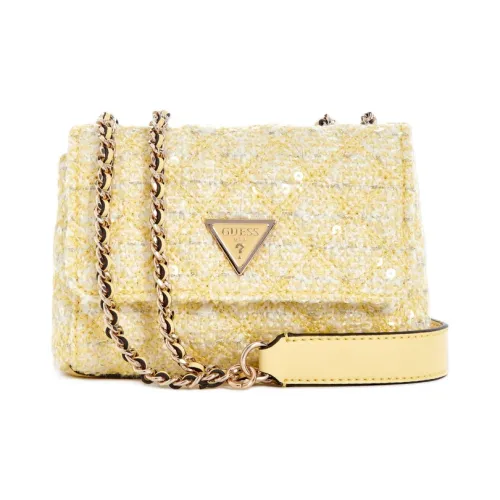 GUESS Ткань + Искусственная кожа Конверт Сумка Плечевая сумка Женская Желтая