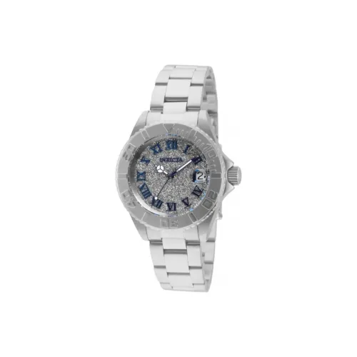 INVICTA Женские часы Кварцевый механизм Ремешок из нержавеющей стали 34 мм Серебристый циферблат