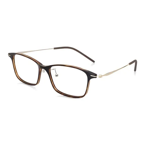 JINS Taxol Прямоугольные Оправы для Очков Унисекс Темно-Коричневый