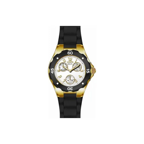 INVICTA Наручные часы Кварцевый механизм Силиконовый ремешок 38 мм Белый циферблат Женские часы