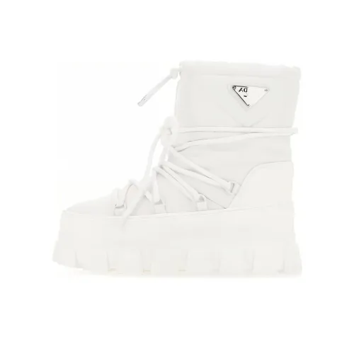 PRADA Crew Сноубутсы 4CM Женские Белые