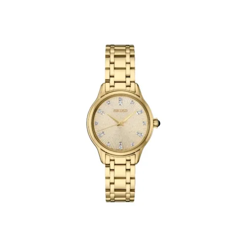 SEIKO Diamond Series Кварцевый механизм часы с ремешком из нержавеющей стали женские часы золотой циферблат