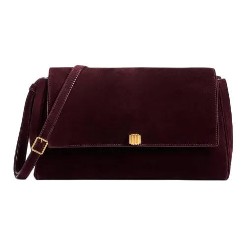 KHAITE Сумка через плечо из телячьей кожи сумка на плечо женская баклажаново-красного цвета