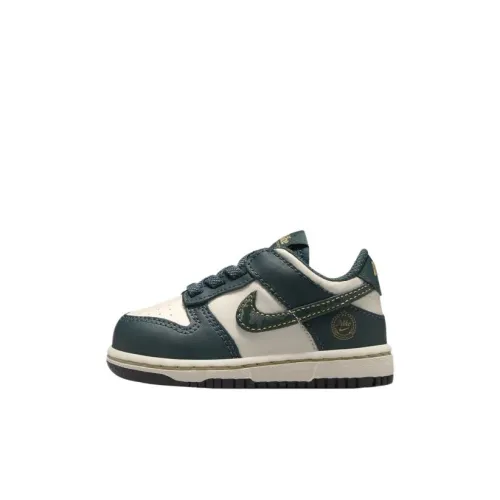 Nike Dunk Low Топ Обувь для малышей Темные джунгли Зеленый Слоновая кость Винтажный зеленый Infant And Toddler