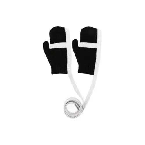 HOMME PLISSE' ISSEY MIYAKE Шерсть Трикотажная ткань Вязаные перчатки Мужской Черный