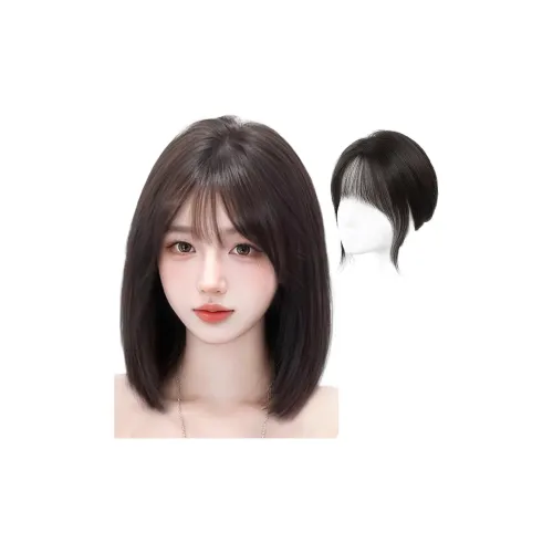 YUNQING KNIT Мохер Передний Бахрома Парики Натуральный Мокко