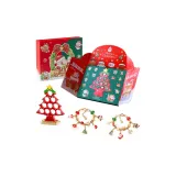 Рождественская наклейка, веселая коробка + пожелание, рождественская елка