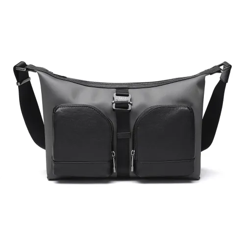 ELLE HOMME Сумка через плечо из коровьей кожи с тканью стандартная мужская зеленая черная