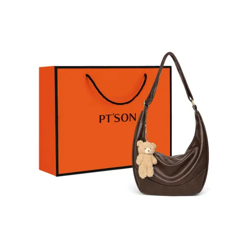 PT'SON Сумка через плечо из синтетической кожи стандартная женская кофейного цвета