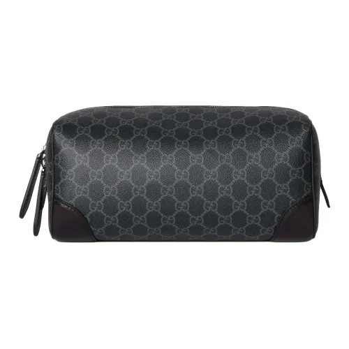 GUCCI GG Emblem Ткань Косметичка Средний Мужской Черный