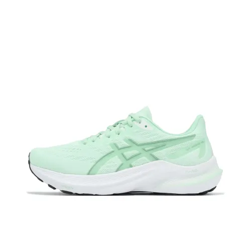 Asics GT 2000 12 Износостойкий и Легкий Низкий Топ Беговые кроссовки Женские Зеленый Extra Широкий