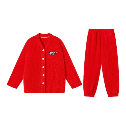 DGG Пижамный комплект Унисекс Зодиакальный год Счастливый красный