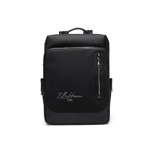 ELLE HOMME Ткань с коровьей кожей рюкзак стандартный мужской черный