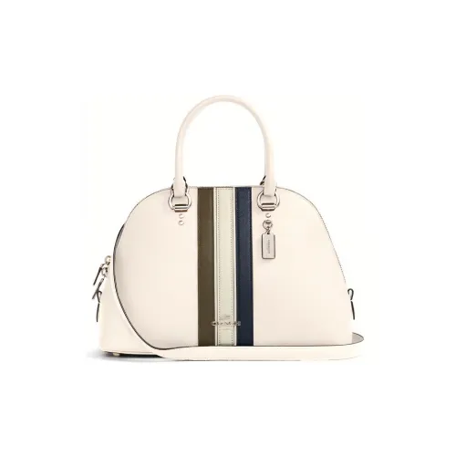 COACH Katy Кожа Купольная Сумка Портативная Сумка через плечо Большая Сумка для женщин Белая