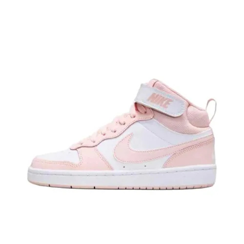 Nike Court Устойчивый к истиранию MID Топ Детские Скейтбординги Розово-белый