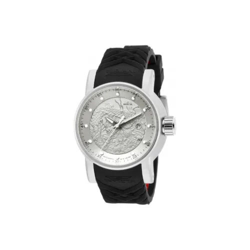 INVICTA Мужские часы Автоматический механический механизм Силиконовый ремешок 48 мм Серебристый циферблат