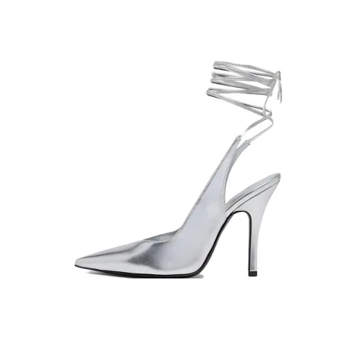 The Attico Узкий каблук Высокие каблуки 10,5 см Женские Серебряные