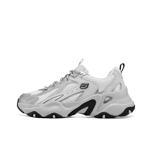 Skechers D'LITES 5,0 Высота Увеличивающие Низкие Кроссовки с Толстой Подошвой Женские Серебряные