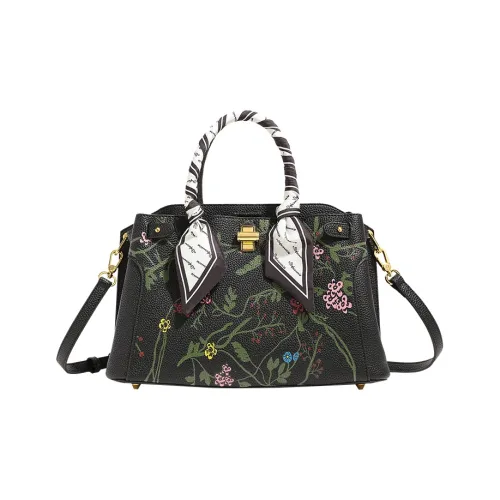 H YXIANG Microfiber Synthetic Leather Shoulder Bag Women's Black H YXIANG Микрофибра Синтетическая Кожа Плечевая Сумка Женская Черная