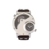 Белый корпус, коричневый ремешок