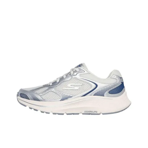 Skechers Go Run Consistent 2,0 Low Топ Беговые кроссовки Женские Белые Серебряные