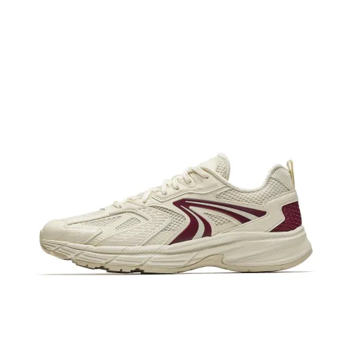 ANTA Slip Устойчивый к истиранию Дышащий Низкий Топ Повседневные Беговые кроссовки Мужские Бежево-красные