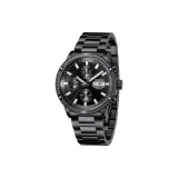 Черный корпус с черным циферблатом, черный стальной браслет - см-BBBS