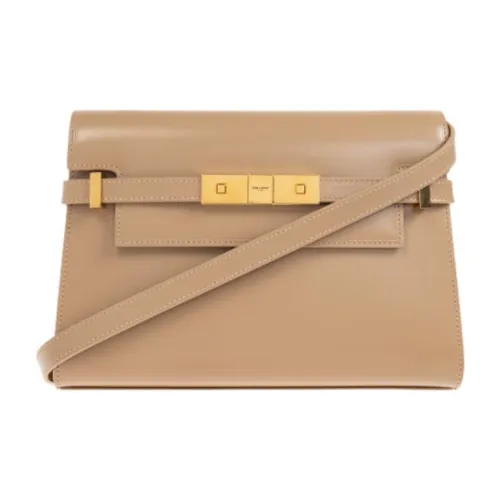 SAINT LAURENT Телячья кожа Сумка через плечо Женская Бежевая