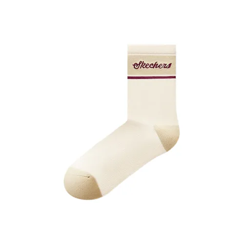 Skechers Новогодний 1 шт Спаржа Экрю 026V Женские MID Носки до икры