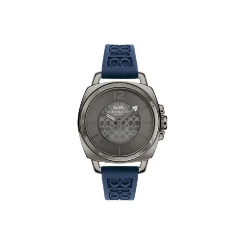 COACH Женские часы Кварцевый механизм Резиновый ремешок 34 мм Серый циферблат