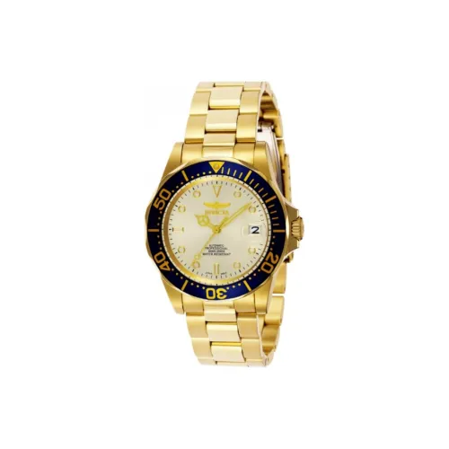 INVICTA Мужские часы Автоматический механический механизм ремешок из нержавеющей стали 40 мм золотой циферблат