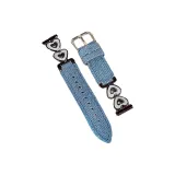 Чёрный Белый Сердце Синий Деним-Кожаный Ремешок