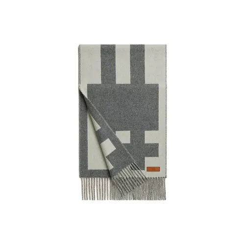 HERMES Кашемир Вязаные Шарфы Унисекс Серый