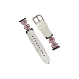 Серебристый Розовый Сердце Белый Деним-Кожаный Ремешок