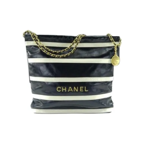 CHANEL 22Bag Яркий Телячья кожа Сумка-хобо Сумка Сумка через плечо Маленькая Женская Черная Белая