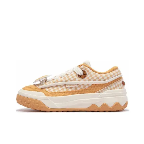 361° Shortbread Нижняя юбка Устойчивая к истиранию MID Топ Кроссовки для скейтбординга Женские Бежево-желтый