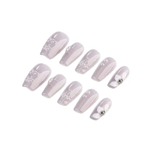 Song Biography Мягкий Фиолетовый Ручной Рисунок Floral Elegance Сверкающий Страз 20 мм Короткий Лоскутный