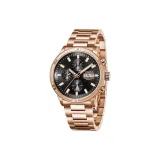 Белый корпус, черный циферблат, розовое золото, стальной браслет, см-PBPS