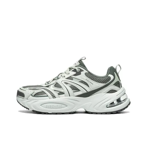 Skechers Лайфстайл Устойчивые к истиранию Увеличение Высоты Низкие Кеды Мужские Серые