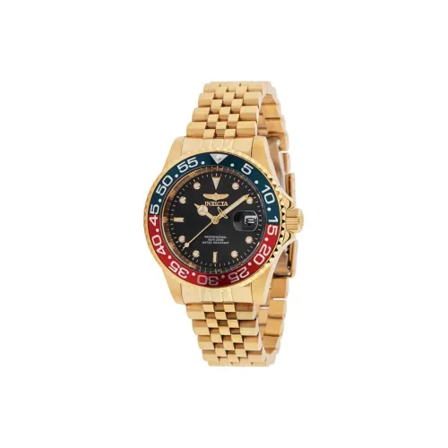 INVICTA Мужские часы Кварцевый механизм Ремешок из нержавеющей стали 40 мм Черный циферблат