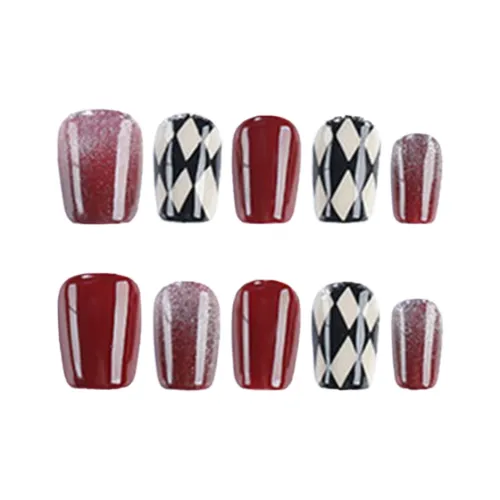 Song Biography Premium Diamond Цветочный Модный False Nail Короткий LADDER 15 мм