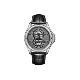 Белый корпус, черный циферблат, черный ремешок-OBL-DK-BH