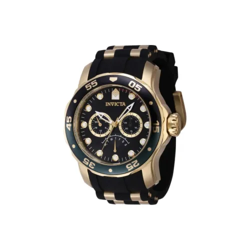 INVICTA Мужские часы Кварцевый механизм Силиконовый ремешок из нержавеющей стали 48 мм Черный циферблат